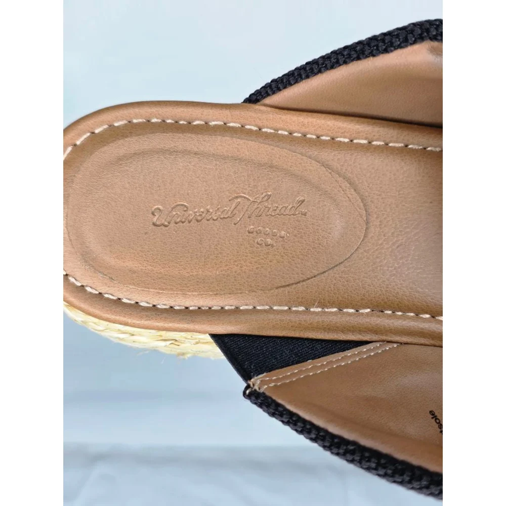 Universal Thread Black Espadrille Platform Sandals Women’s Size 10 - Picture 6 of 7